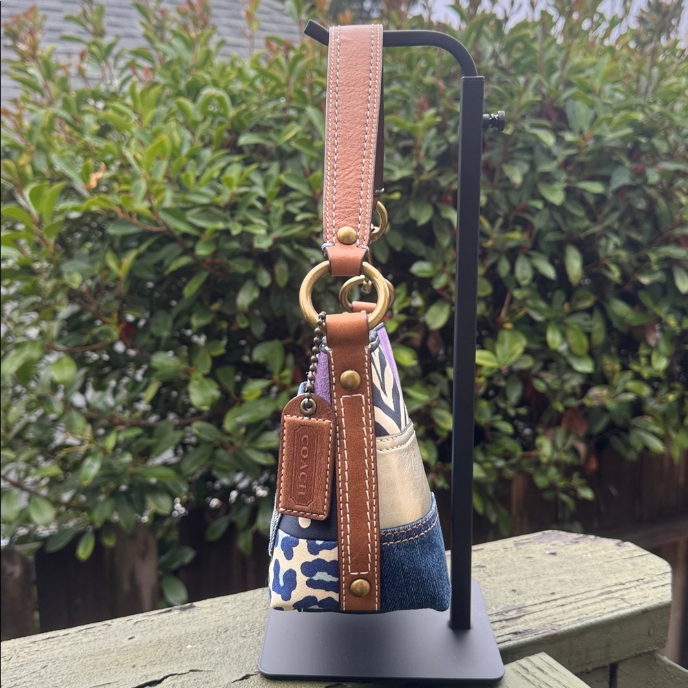 NWOT Coach Floral Small Denim Patchwork Purse $498 - NO CALLOUTS - Picture 5 of 12